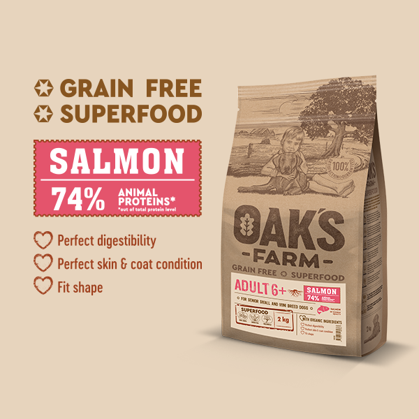 Oak's Farm Senior Small And Mini Breed Salmon